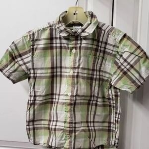 Gymboree Boys Button Up Shirt Size: XS 3-4 Short Sleeve
